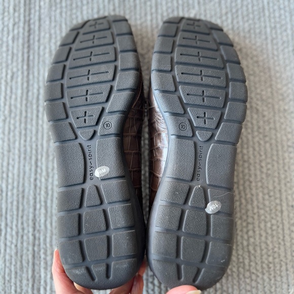 Easy Spirit Avienta Brown Croc Leather Brass Horsebit Loafers Shoes Size 10M - Picture 7 of 13